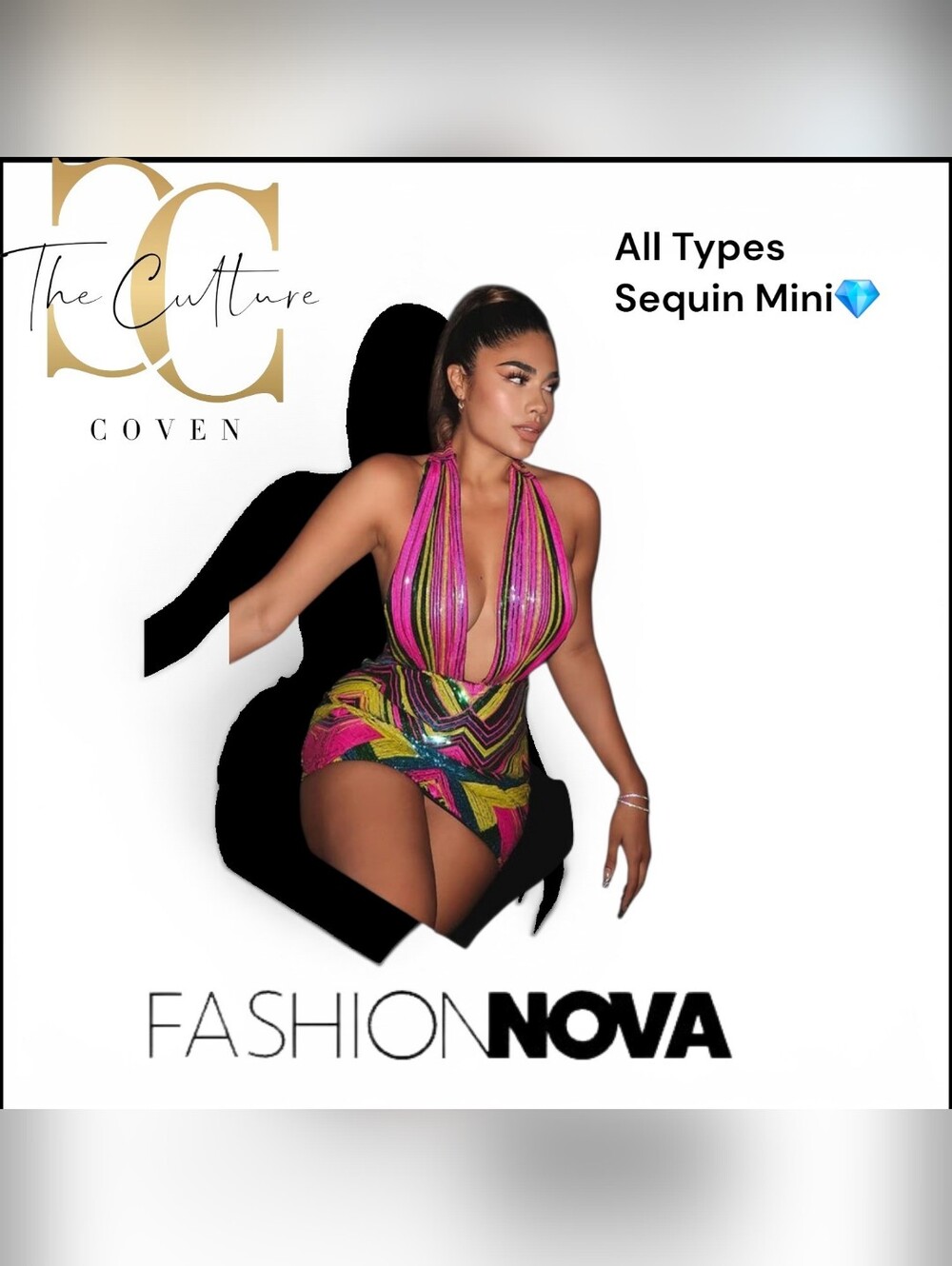 Fashion Nova Multicolor Sequin Mini Dress - Pink, Green, Yellow, Blue
